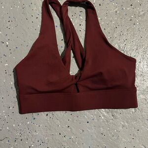 Fabletics Deep Red Halter Sports Bra